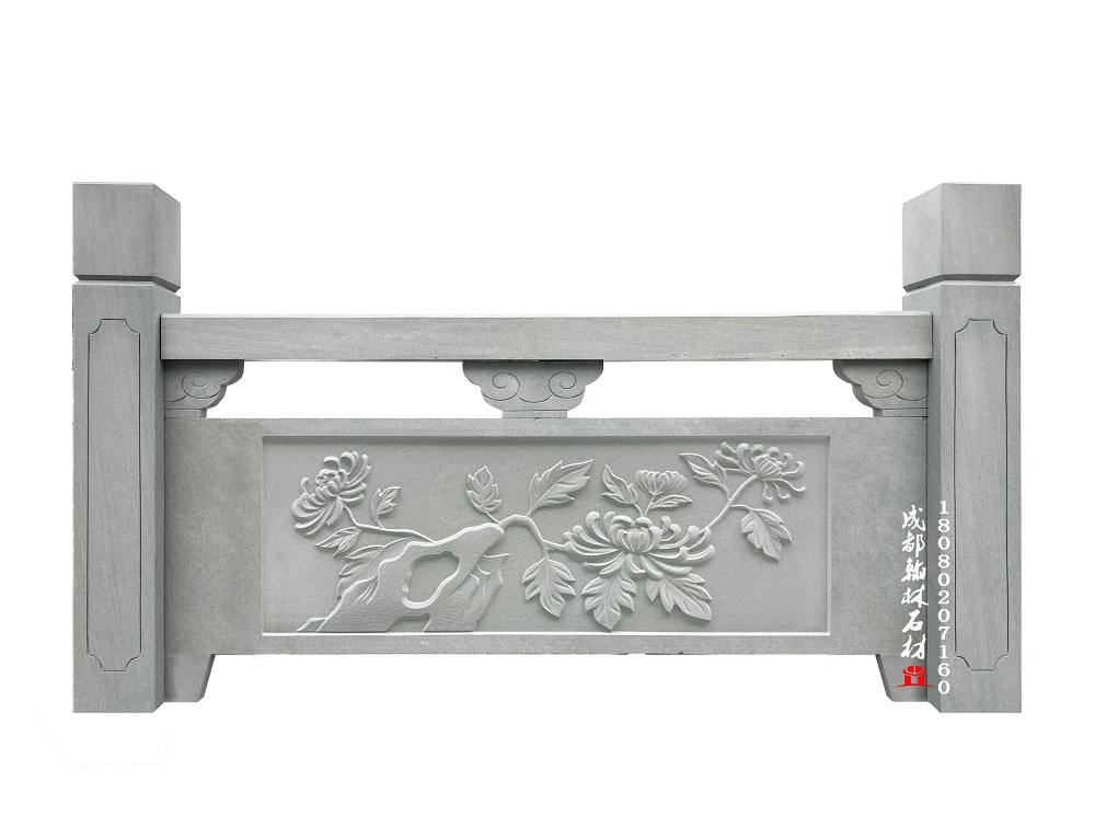 四川廠家專(zhuān)業(yè)定制青石梅蘭竹菊欄桿 